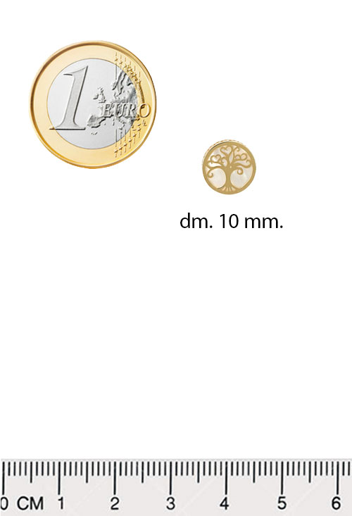 Pendientes nácar y oro árbol de la vida pendientes oro y nacar arbol de la vida vista con medidas 030-2662