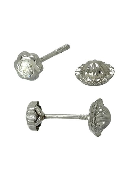 dormilonas pendientes oro blanco 9 ktes con circonita vista lateral 019_9K4-03768-4B