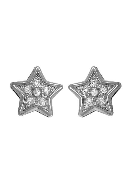 pendientes forma de estrella con cuajado circonitas vista de frente 019_9K4-09676-B