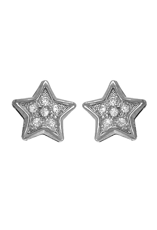 pendientes forma de estrella con cuajado circonitas vista de frente 019_9K4-09676-B