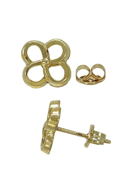 pendientes oro amarillo forma de trebol vista lateral 019_9K4-10299-2_01