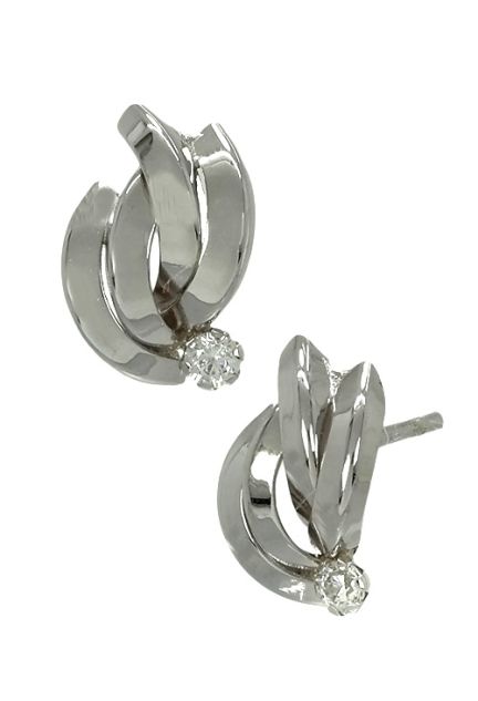 pendientes oro blanco 9 ktes con circonita presiones 019_9K4-09390-B