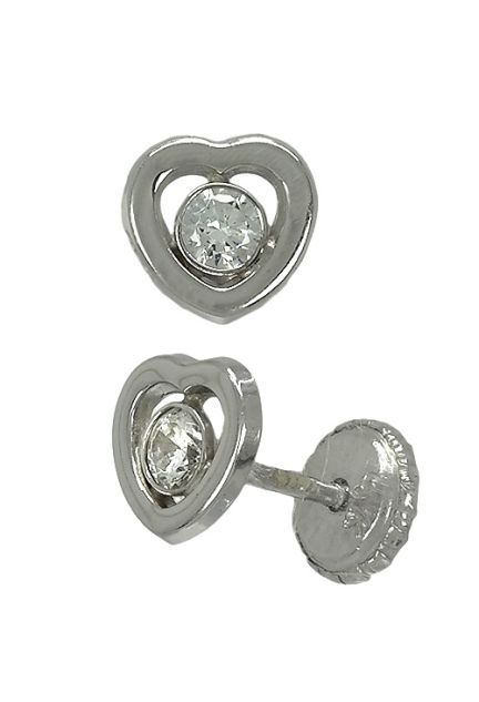 pendientes para bebe oro blanco y circonita vista cierre 019_9K4-08997-B