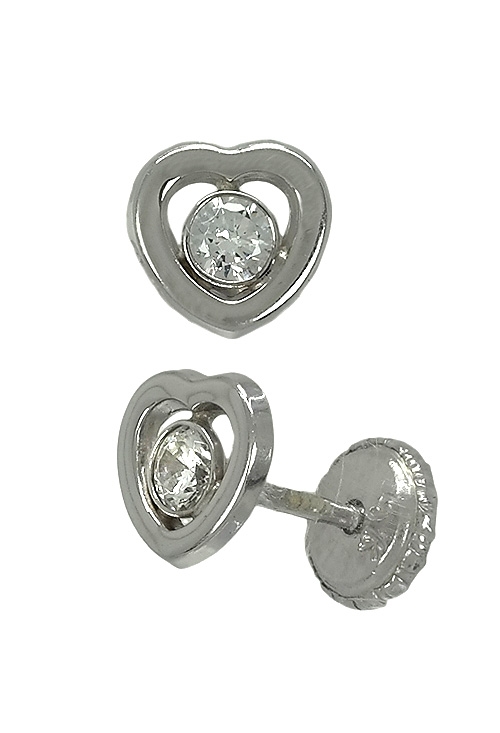 pendientes para bebe oro blanco y circonita vista cierre 019_9K4-08997-B