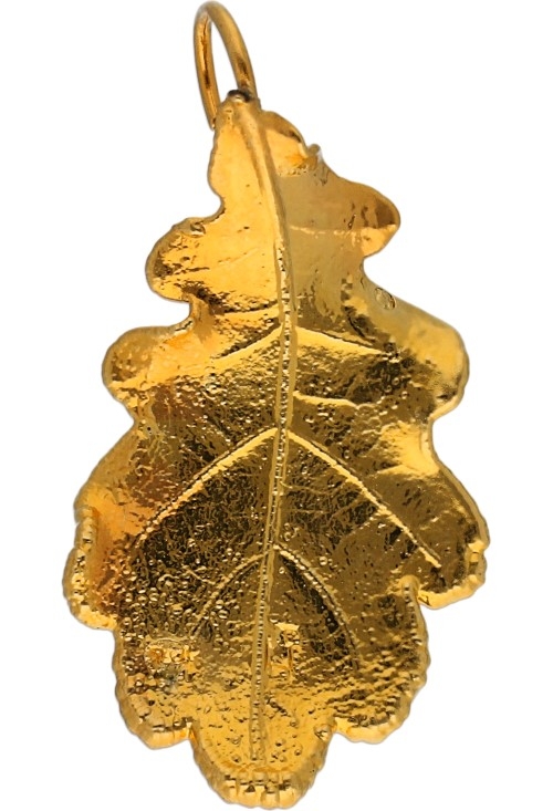 Joyería de la Naturaleza: Joyas Únicas Hechas con Hojas Naturales Colgante hoja natural de roble bañada en oro 270_ROBLE-A-4-4