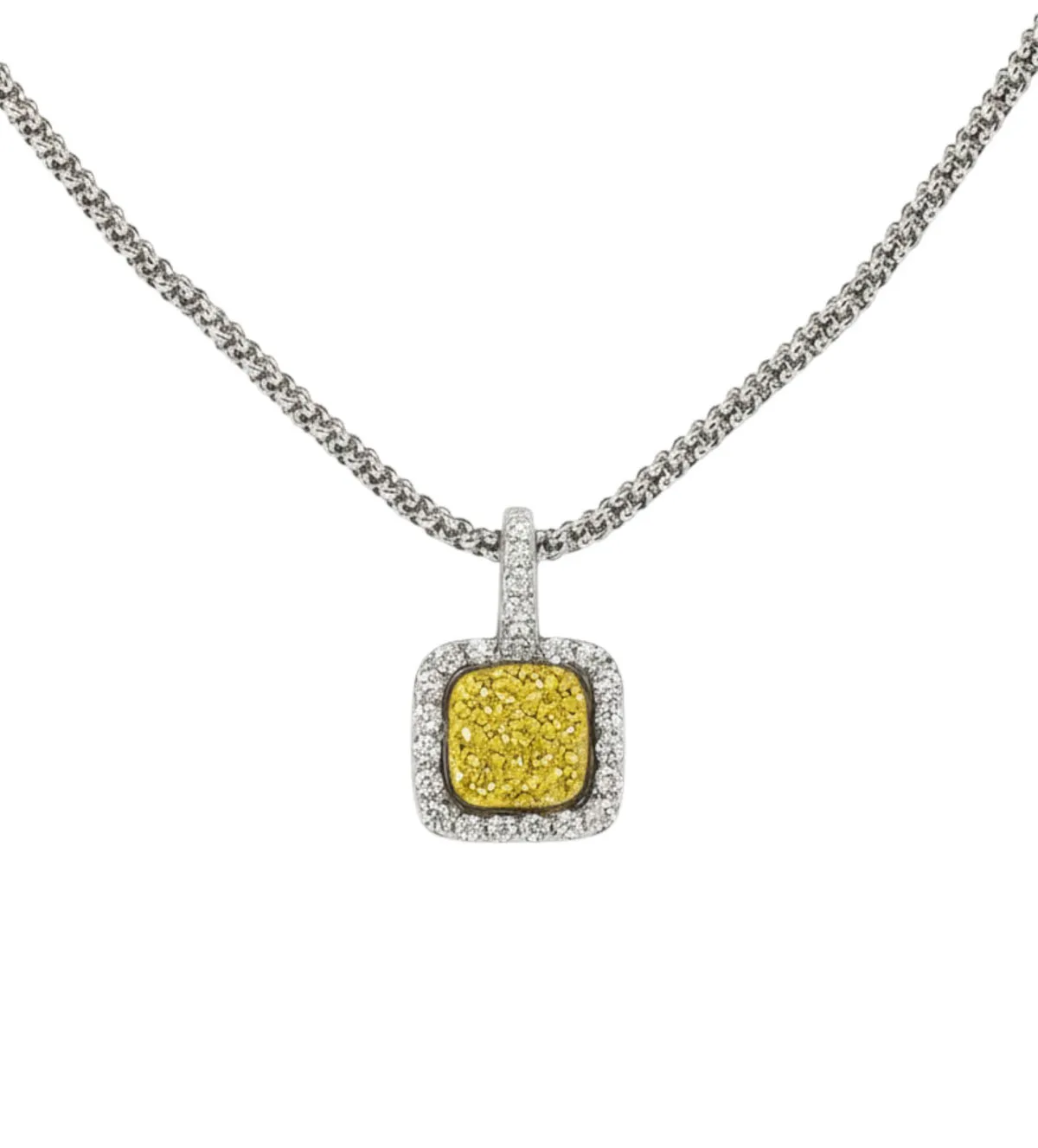 Gargantilla de plata motivo cuadrado geoda drusa 248_0419-2 gargantilla de plata circones y agata drusa 248_0419-2