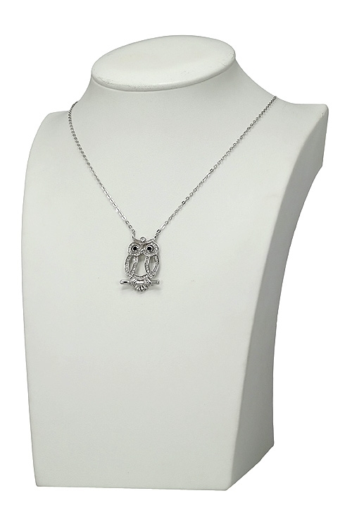 gargantilla plata de ley motivo buho con circonitas vista peto 295_PVOL73650_02