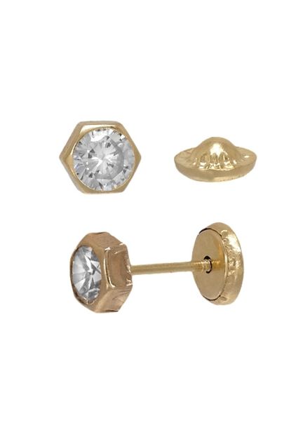 pendientes niña oro amarillo 9 k y circonitas vista de lateral 292_9K14-911-0014_01