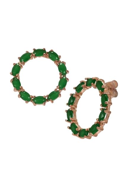 pendientes plata chapada diseño circular piedras verdes 295_PPBR34198_01