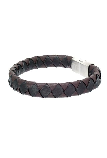 pulsera para hombre piel y acero foto dos 294_847BR232_01