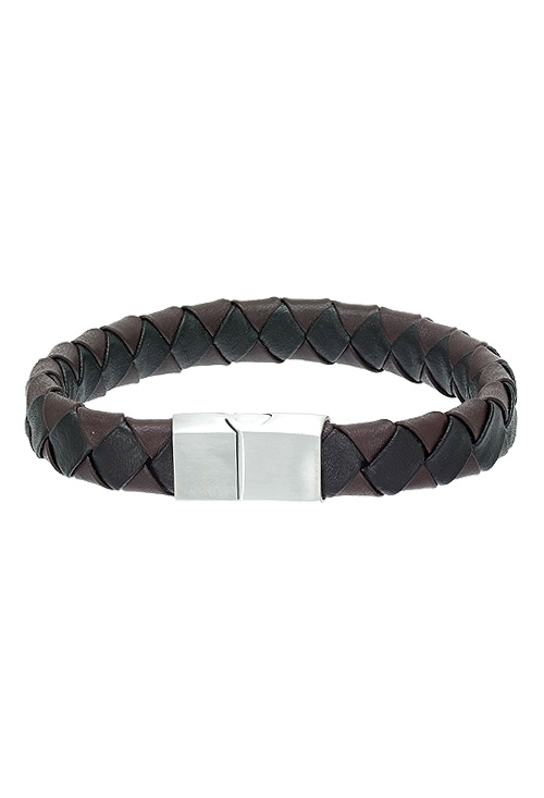 pulsera para hombre piel y acero foto tres 294_847BR232_03