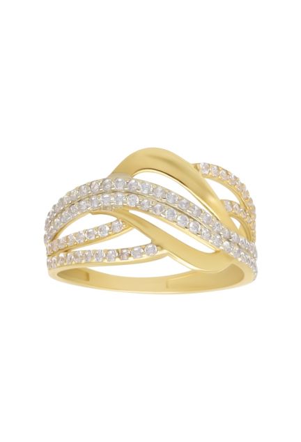 sortija oro bicolor 18 ktes con galerias entrecruzadas forma de trenza vista frontal 243_477-00618