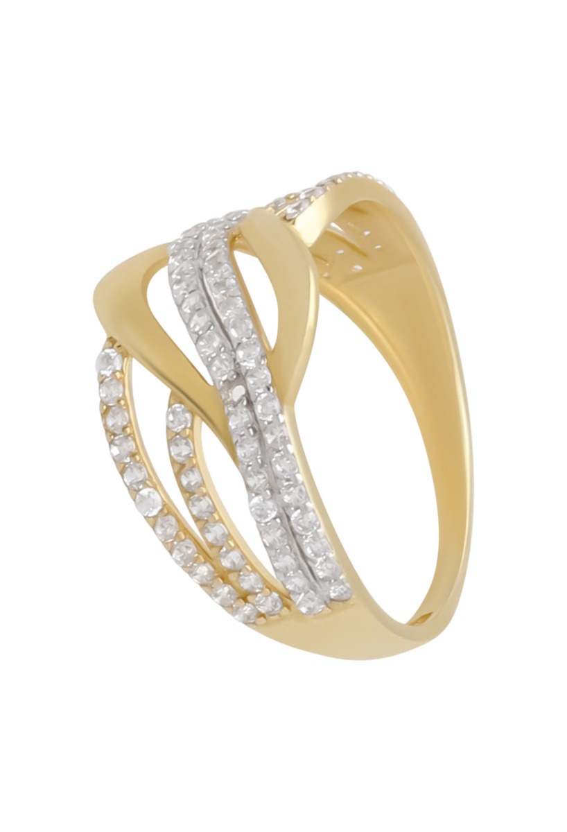 Anillo oro bicolor con galerías de circonitas 243_477-00618 Anillo oro bicolor con galerías de circonitas 243_477-00618 lateral