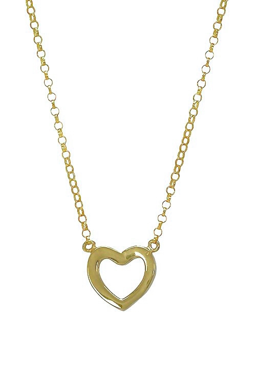 Gargantilla de plata chapada corazón 266_024241-2-1