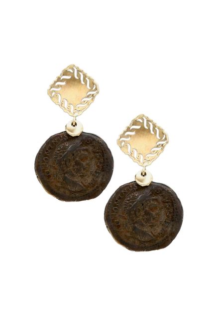 pendientes de moneda colgando de motivo oro descuento online vista frontal 095_446377