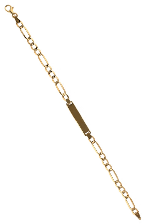 pulsera oro 9 kilates con chapa para grabar eslabones 3x1 296_9K391-068_01