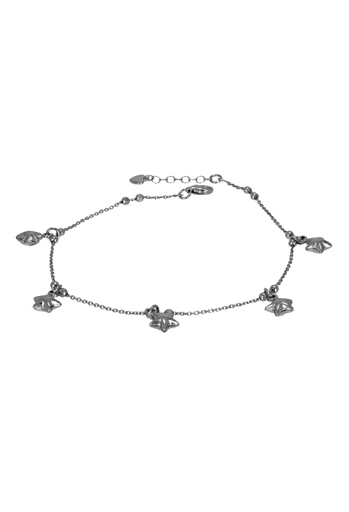 Tobillera de plata 295_PPUL16605 tobillera plata cadena fina eslabones rolo y colgantes de estrellas vista frontal 295_PPUL16605_01