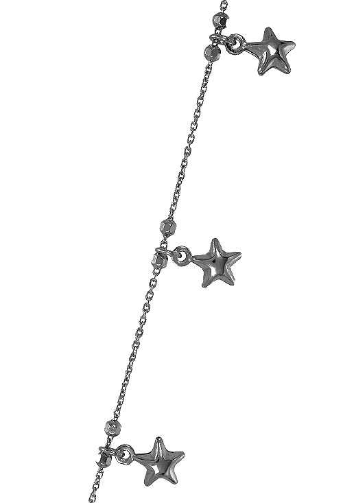 Tobillera de plata 295_PPUL16605 tobillera de plata cadena fina eslabones rolo y colgantes de estrellas vista parcial 295_PPUL16605_01