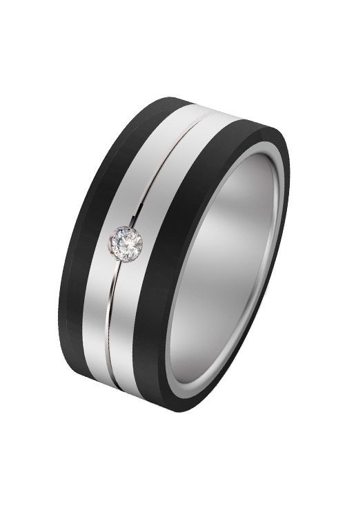 alianza-de-boda-plata-y-fibra-de-carbono-con-diamante-8-mm-de-ancho-9148PC.3