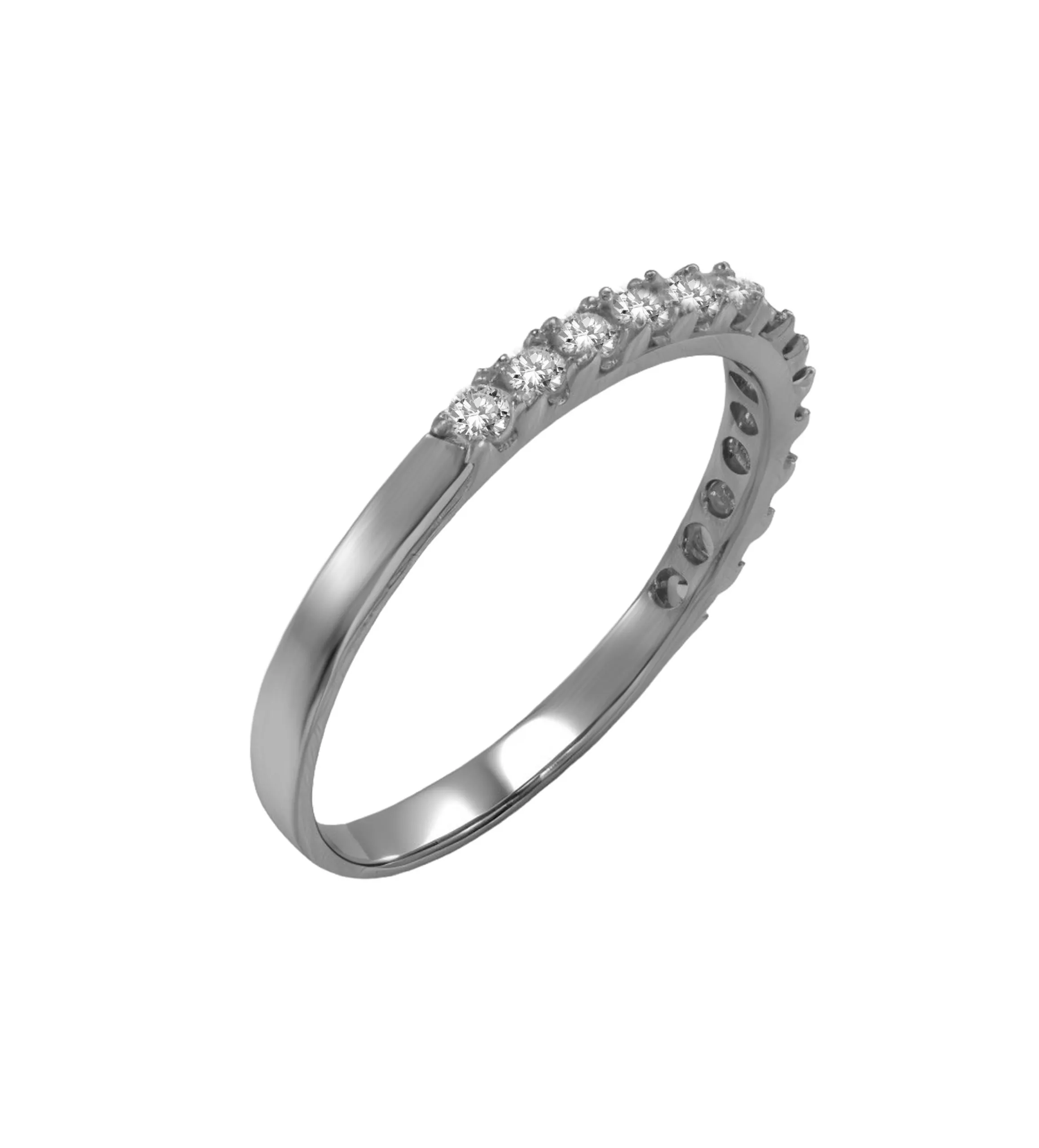 Anillo oro blanco 18 ktes media alianza de circonitas 243_349-00415 Anillo oro blanco 18 ktes media alianza de circonitas 243_349-00415 - Imagen 4