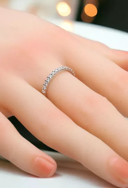 anillo oro blanco y circonitas 243 349 00415 10