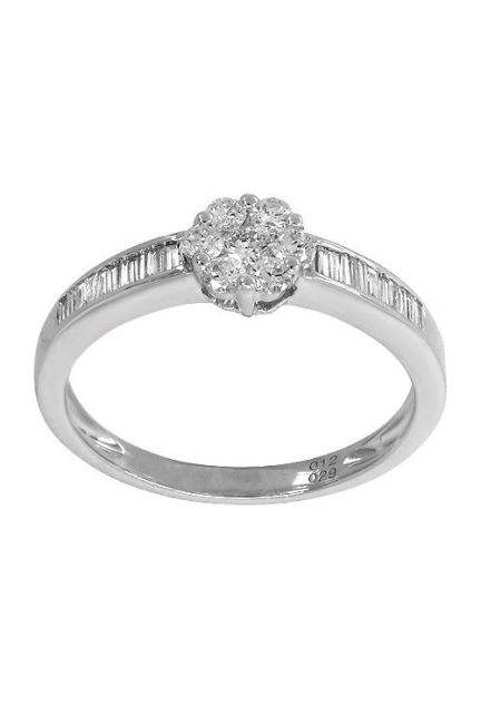 anillo oro blanco 18 ktes con diamantes talla baguet y talla brillante precio barato vista frontal 243_297-01142