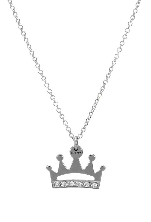 Gargantilla oro blanco 18K motivo corona 301_026290