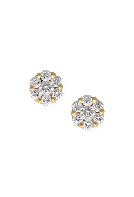 pendientes de oro amarillo 18 ktes con brillantes fotografia frontal