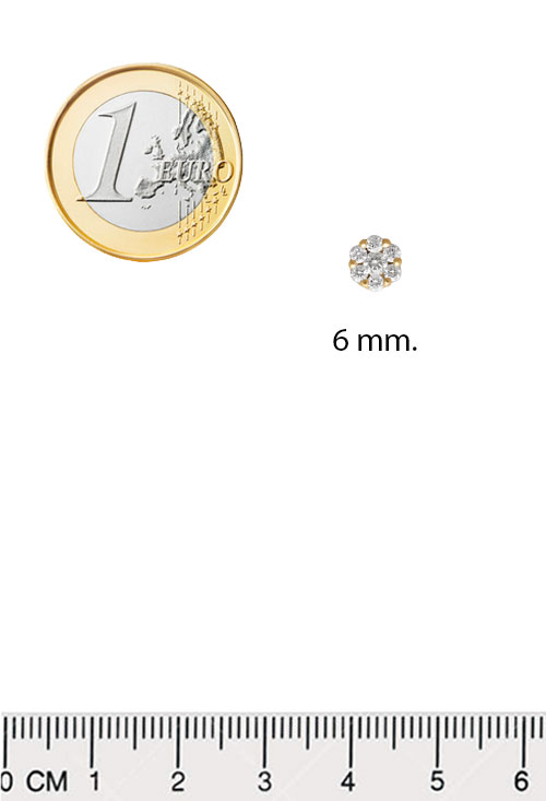 Pendientes oro 18 ktes con brillantes 318_2-385-31 pendientes de oro amarillo 18 ktes con brillantes fotografia con medidas