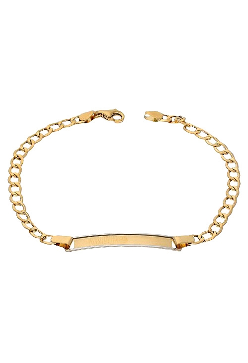 pulsera de oro amarillo con chapa para grabar oro 18 kilates vista frontal 243_000-06600_01