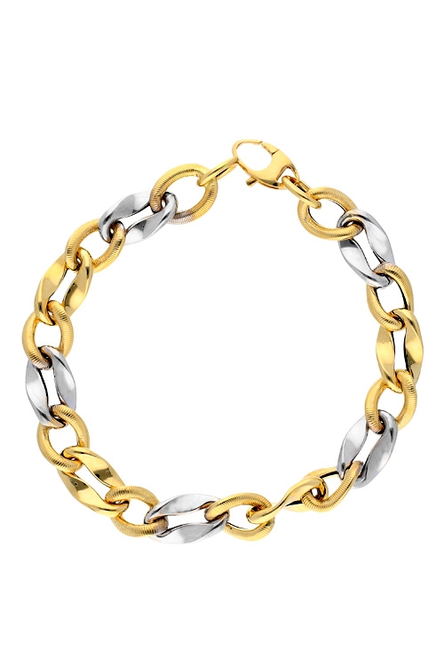 Pulsera oro bicolor 18 ktes para mujer 243_458-01078 pulsera oro 18 kilates oro blanco y oro amarillo al precio mas barato 243_458-01078