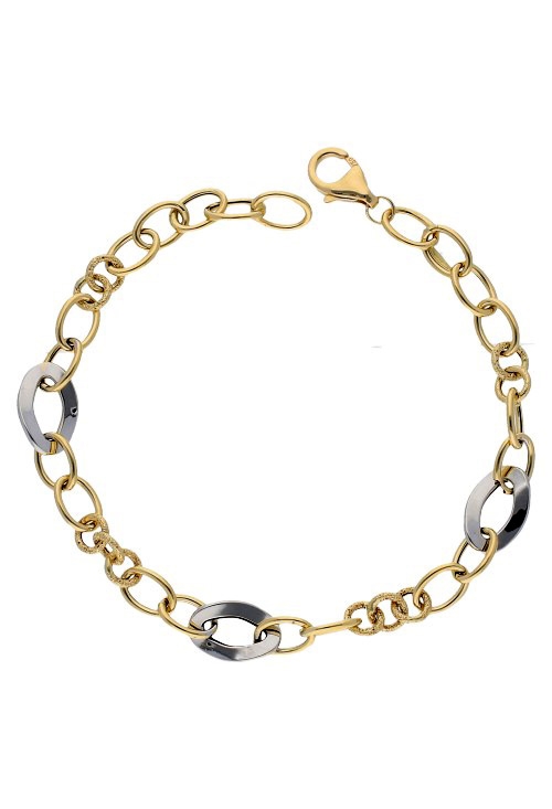 Pulsera mujer oro bicolor 18K 243_458-01224 pulsera oro bicolor 18 ktes para mujer vista cenital 058_458-01224
