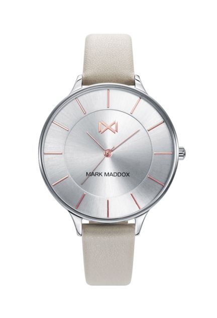Reloj Mark Maddox Alfama acero y piel blanca MC7112-07