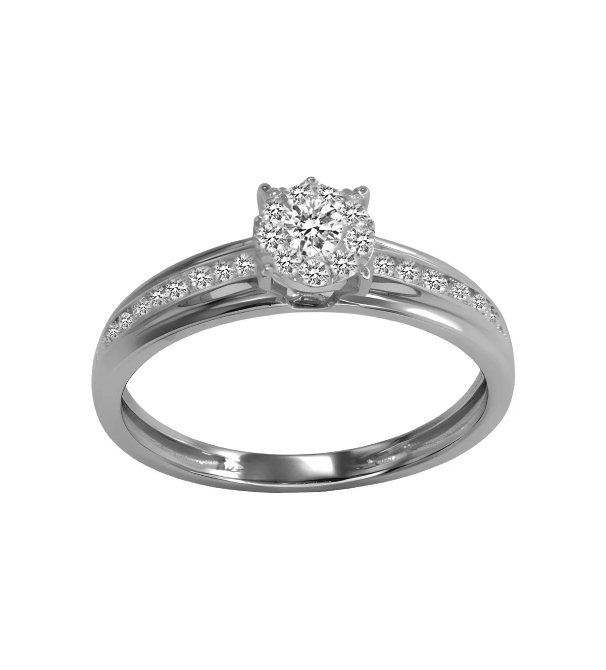 Anillo de compromiso oro blanco 18 ktes Uno Plural anillo de compromiso oro blanco y diamantes foto principal