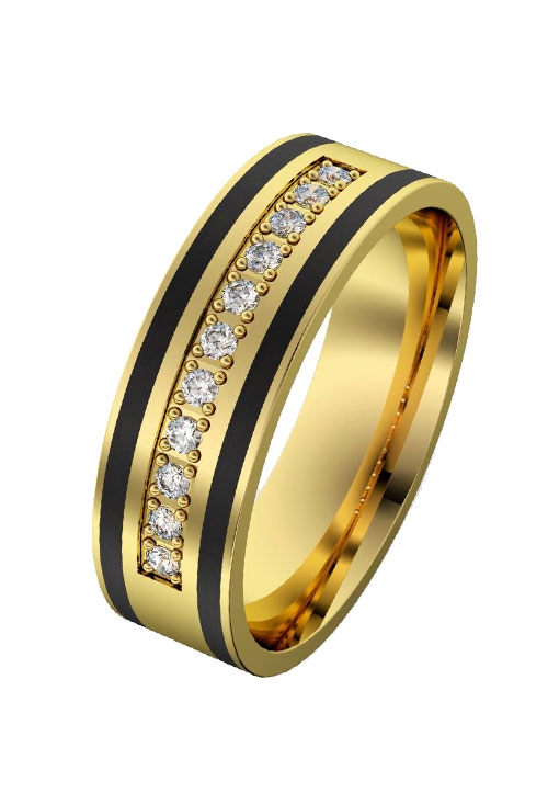alianza de oro amarillo fibra de carbono y diamantes 016_9216AC.11-OA