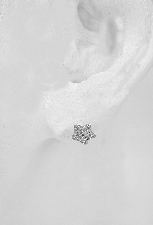 pendientes de tornillo forma de estrella plata de ley vista en modelo oreja descuento especial 280_2022603_02