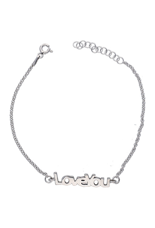 pulsera de plata para enamorados motivo love you vista cenital 266_045724-1-1