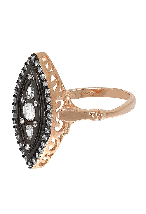 anillo de plata chapàda en rosa y rodio negro con circonas tipo artdeco modelo lanzadera vista tumbada 295_PANE55096_02