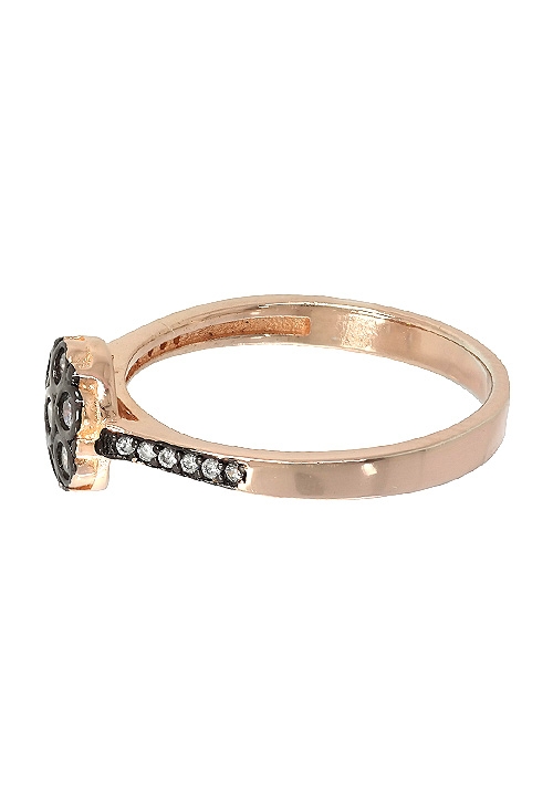anillo de plata chapada en rosa con rodio negro y circonitas vista tumbada 295_PANE55064_01