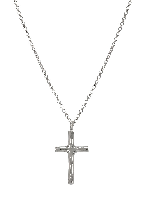 cadena y cruz de plata vista frontal 266_023606-1-1