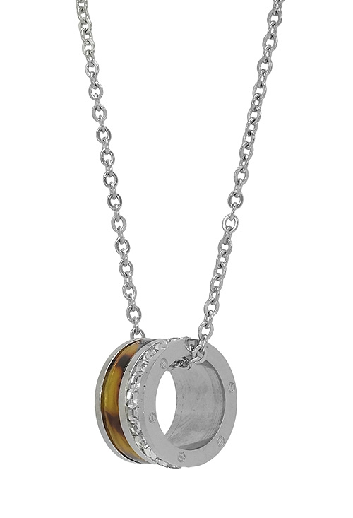 conjunto pendientes y sortija acero y esmalte vista detalle gargantilla 276_A2786_03