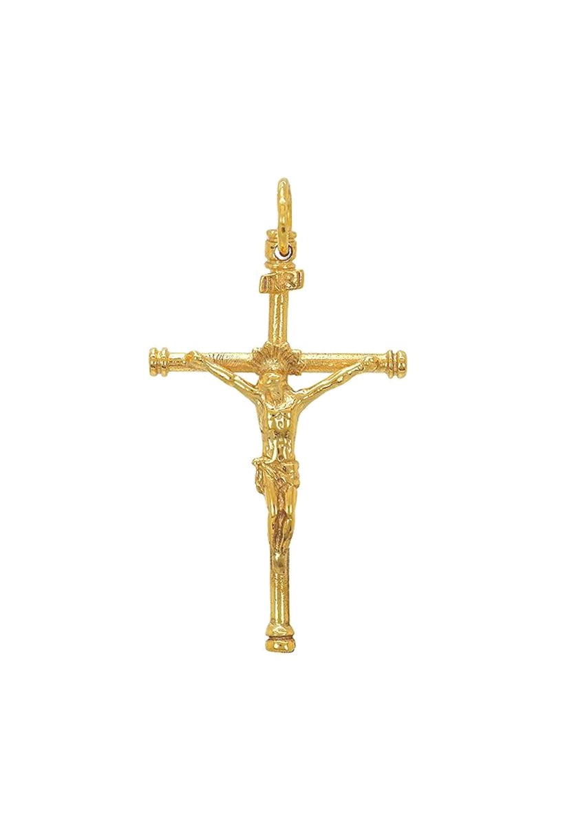 crucifijo oro amarillo 9 kilates vista frontal precio barato 045_9K23101-12_01