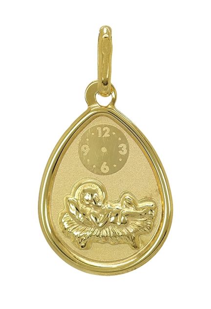 medalla para nacimientos o bautizos con reloj y jesus en pajas a precios baratos niño jesus en pajas