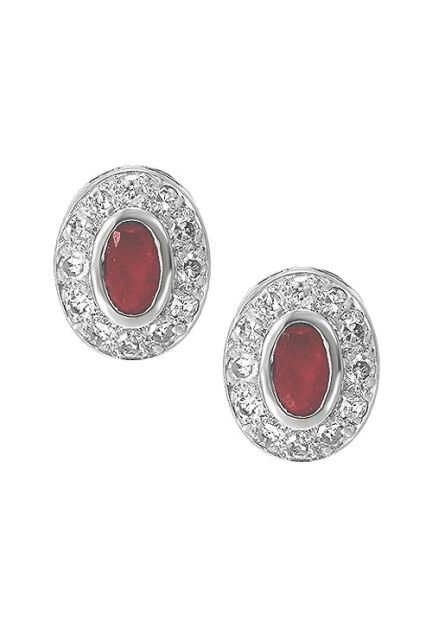 pendientes de oro blanco 18 ktes con diamantes y rubíes finos vista frontal 020_TB9913