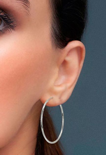 pendientes de plata criollas chanela redonda de 1,50 mm y 40 mm de diámetro foto para web el rubi joyeros fotomontaje