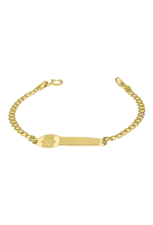 pulsera oro amarillo 9 ktes para bebe chapa con osito precio barato vista frontal 045_9K48306522_01