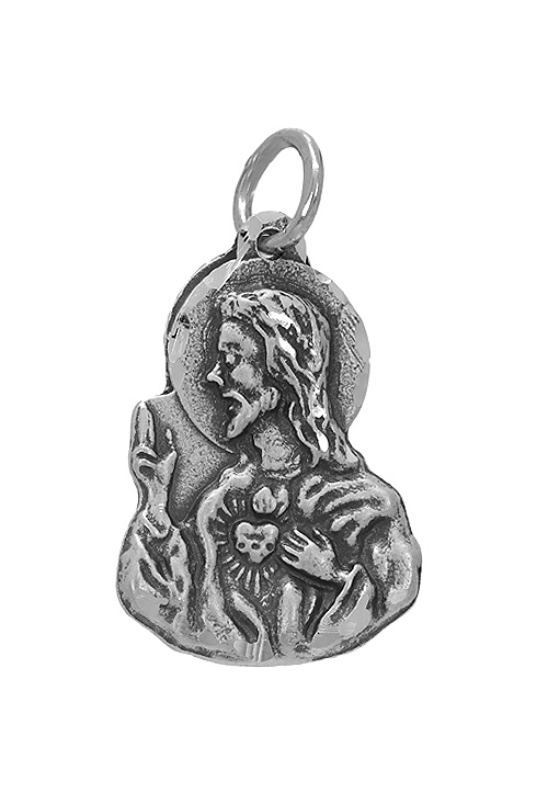 Medalla religiosa Sagrado Corazón orla 291_ME6860 medalla de plata sagrado corazon 291_ME6860