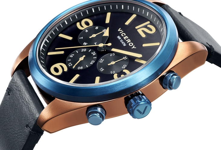 Reloj Viceroy Heat multifunción para hombre en acero y piel 401119-54-1