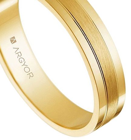alianza mate y brillo de oro amarillo 18 ktes 3 bandas mate brillo 4mm de ancho precio mas barato 045_5140525