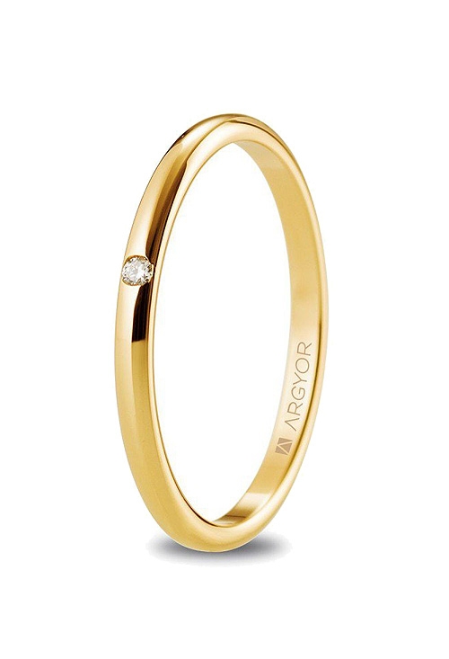 alianza matrimonio marca argyor oro amarillo 18 ktes con diamante media cana fina vista principal 045_5118529D